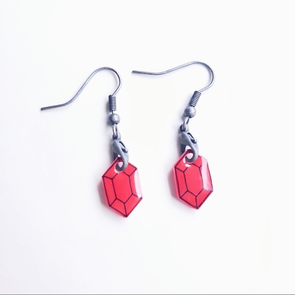 LEGEND OF ZELDA | Rupee Earrings | Custom Made - Picture 2 of 2